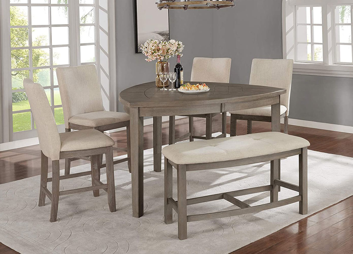 Bermuda Triangle Counter Height Table Set, Counter Height Dining Room Sets