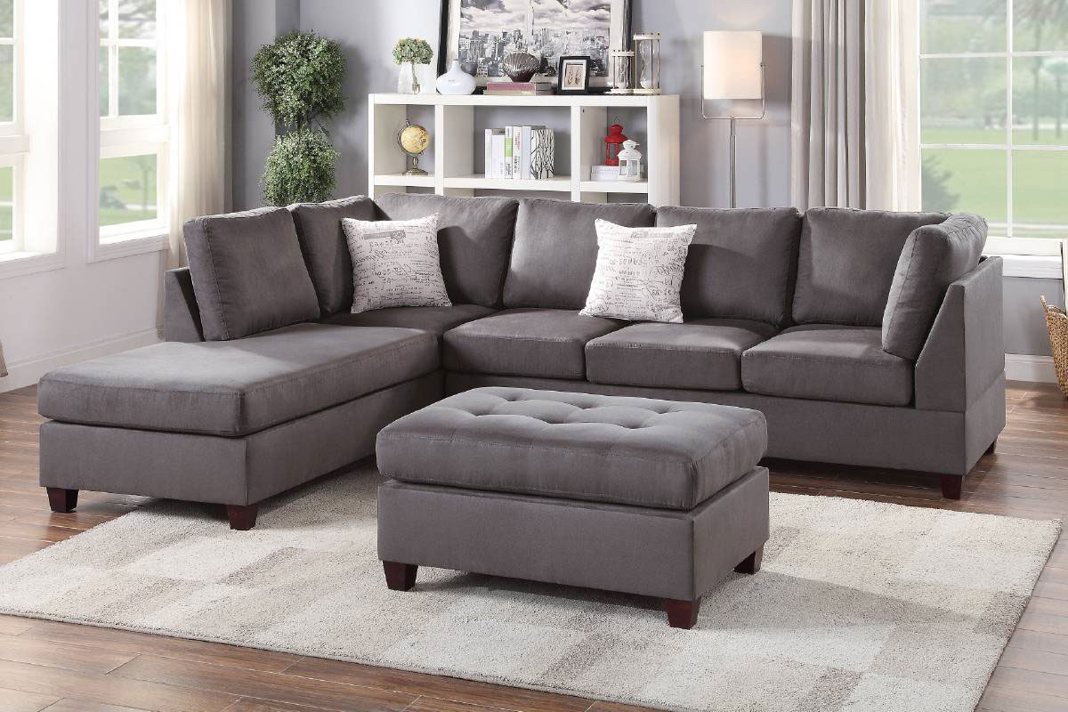 Casablanca Grey Microfiber Sectional