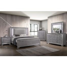 Diana Contemporary Bed With Mirror Accents