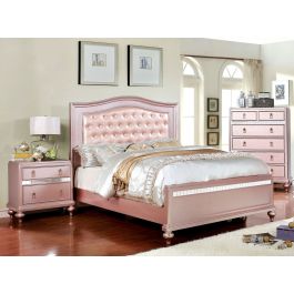 Roselie Rose Gold Youth Bedroom Furniture, Rose Gold Twin Bed Frame