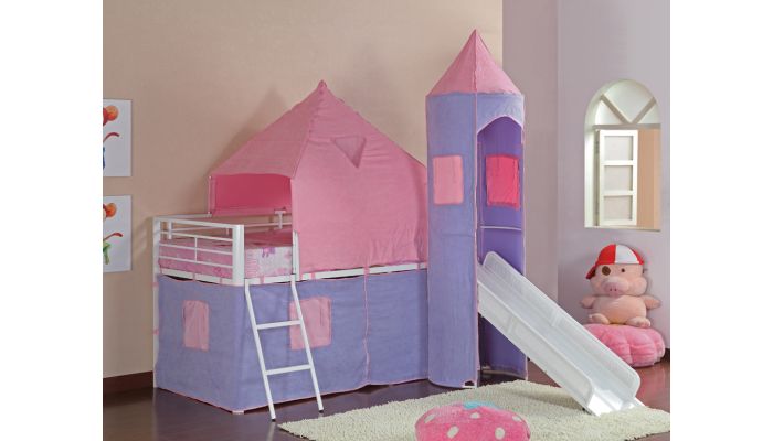 pink loft bed