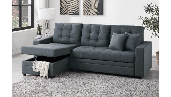 Abrielle Grey Sectional Sleeper With Storage