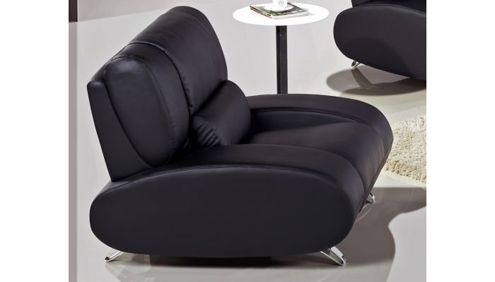 Rita Modern Black Leather Sofa, Contemporary Black Leather Chair