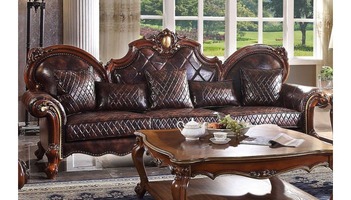 Alexandra Victorian Style Sofa Collection, Victorian Leather Sofa Set