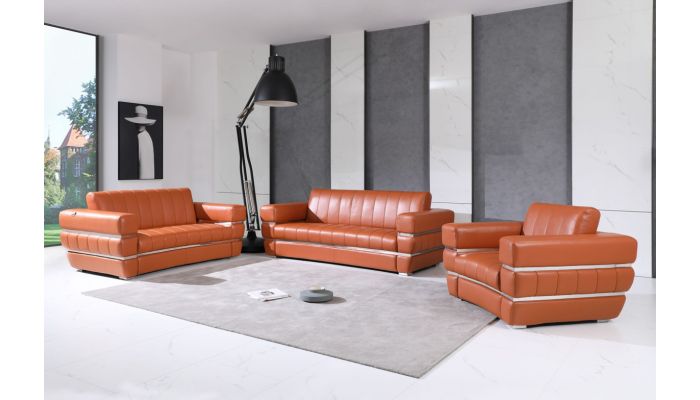 Allison Modern Design Leather Sofa, Camel Leather Sofa Set