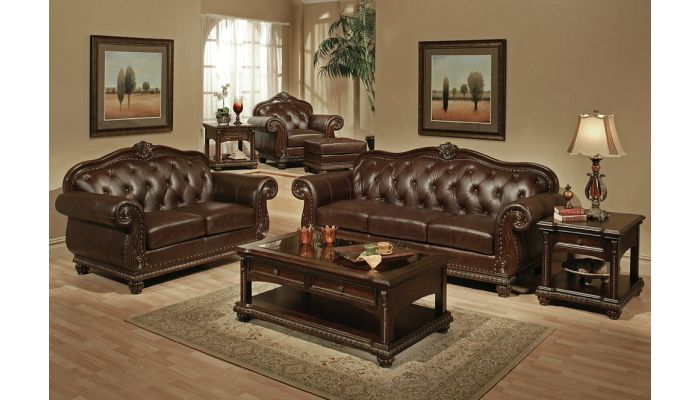 Anondale Top Grain Leather Sofa Set