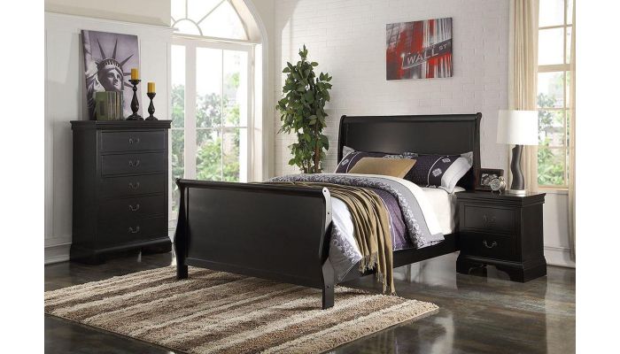 Ariela Black Finish Youth Sleigh Bed