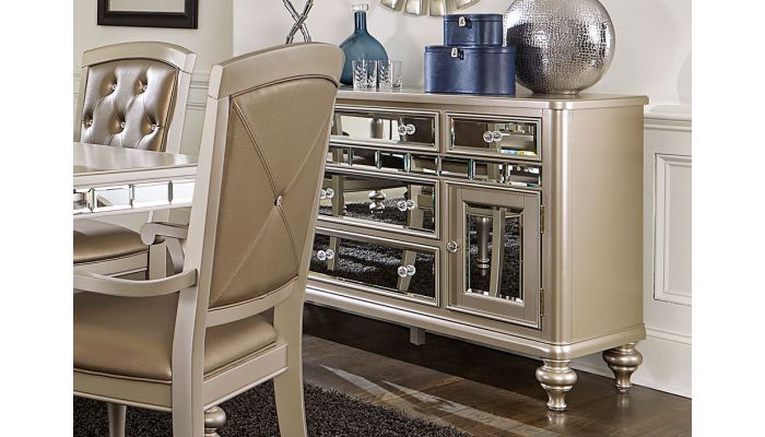 Nia Mirrored Dining Room Furniture Set, Dining Room Chest Of Drawers