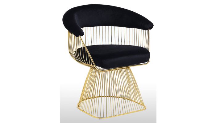 Aspen Black Accent Chair Gold Base 
