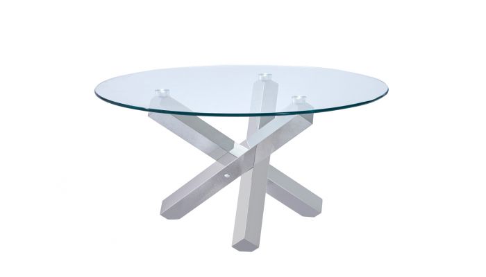 Axis Round Glass Coffee Table Chrome Base