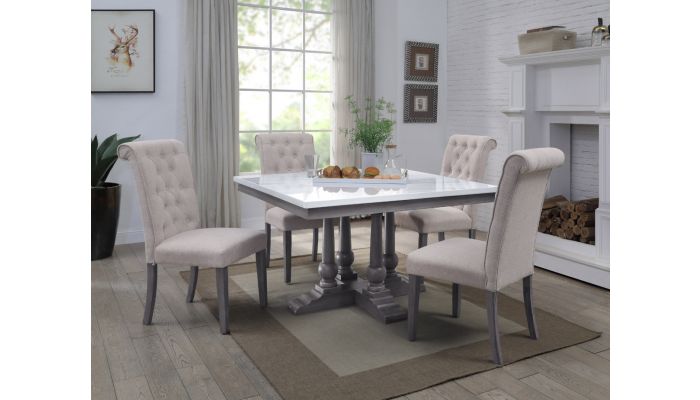 Belleview Square Marble Top Dining, Square Marble Dining Table Set For 4