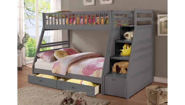 Benny Bunk Bed With Storage Stairs, Wildon Home Bunk Beds