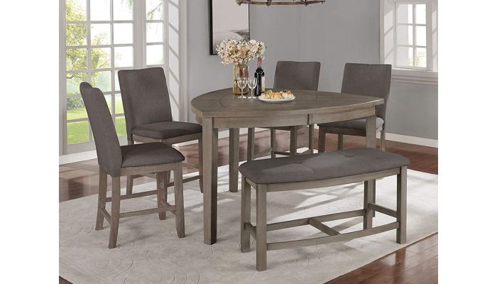 Bermuda Grey Triangle Counter Height, Triangle Dining Table Set