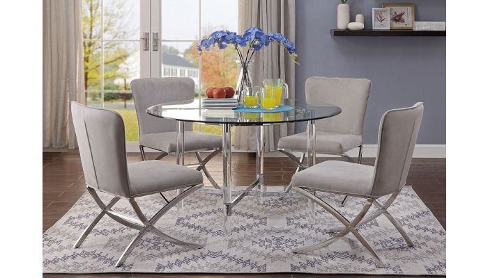 Bijou Round Dining Table, Acrylic Round Dining Table