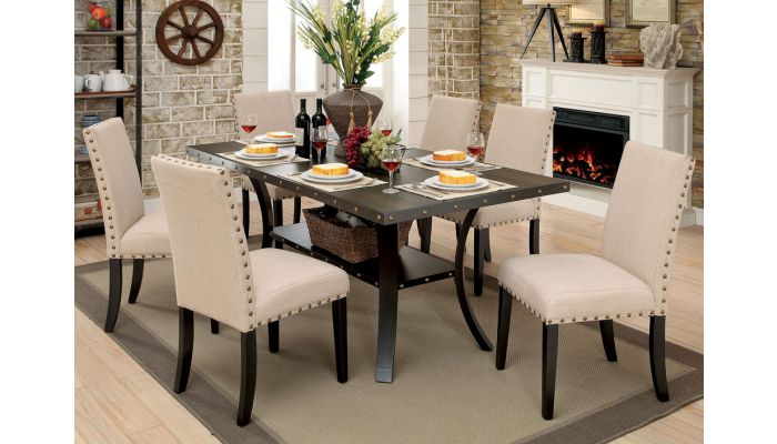 Biony Industrial Dining Table Set, Industrial Chic Dining Room Sets