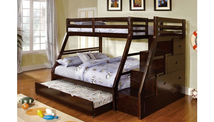 Elling Twin Over Full Staircase Bunk Bed, Bunk Bed Frame Twin Over Queen
