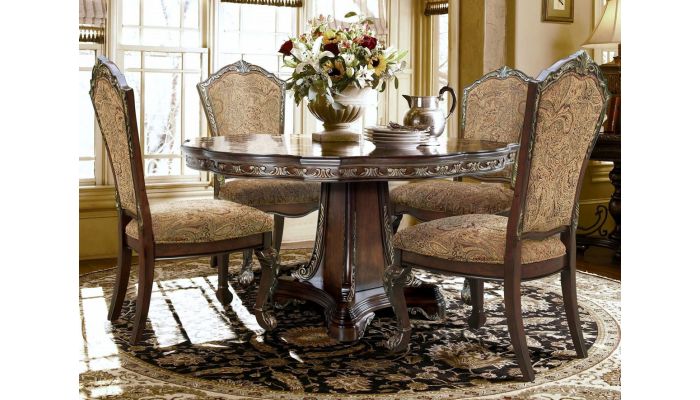 Traditional Round Dining Table Set, Round Wood Dining Table Sets