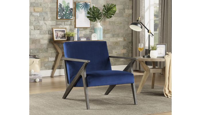 Bonjour Navy Blue Velvet Accent Chair
