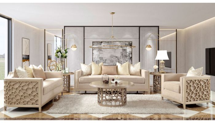 champagne and grey living room