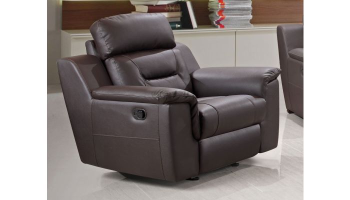 Becky Modern Leather Recliner Sofa, Sleek Leather Recliner