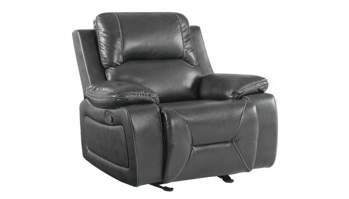 Brett Gray Leather Recliner Sofa, Gray Leather Recliner Chair