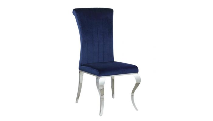 Cabriole Navy Blue Velvet Dining Chair, Navy Blue Velvet Dining Chairs Set Of 4