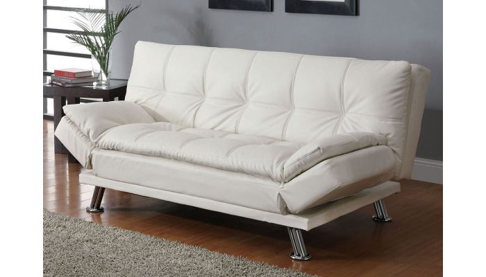 Chaise White Sofa Bed Futon, Futons With Arms