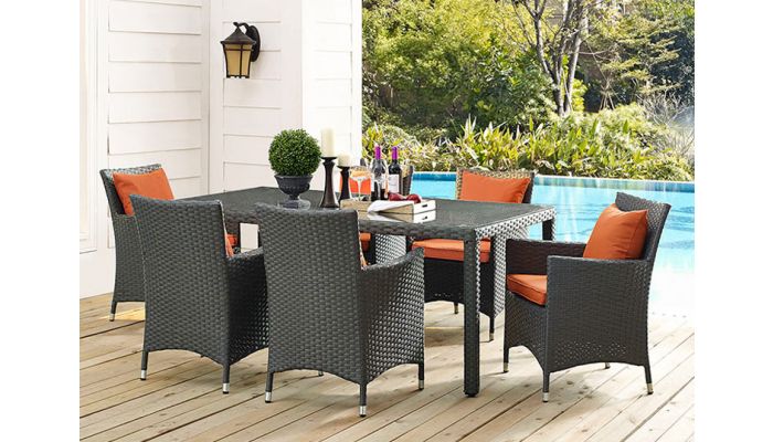 Convene 7 Piece Outdoor Dining Table Set, Outdoor Dining Table And Chairs