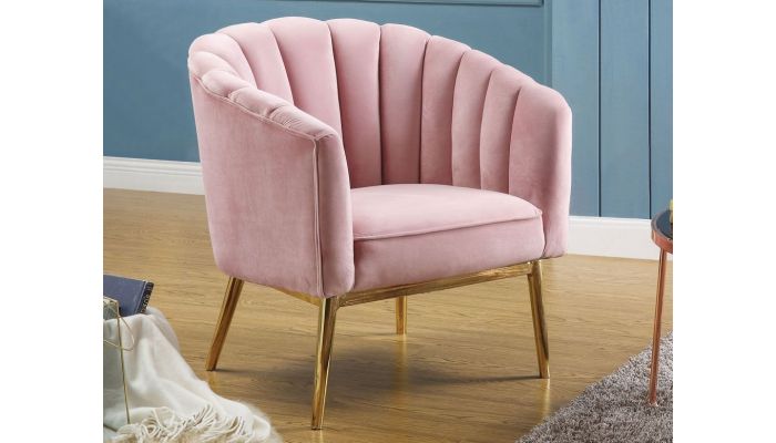 Coral Accent Chair Pink Velvet