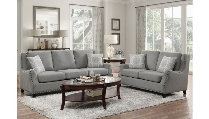 Dalton Grey Fabric Living Room