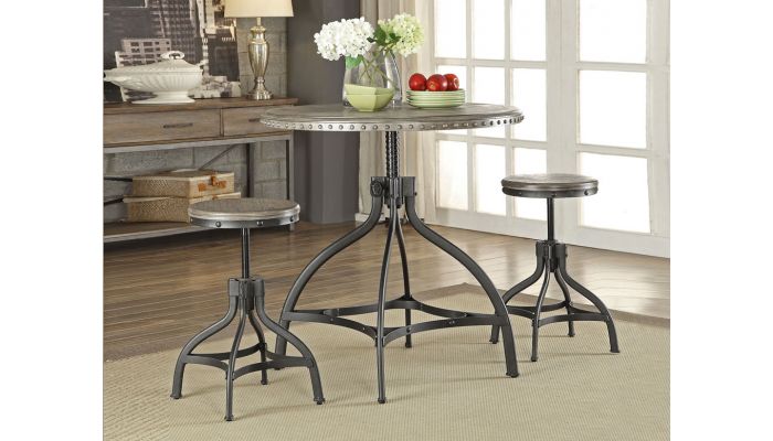 Decker Adjustable Height Round Dining Set, Adjustable Round Dining Table