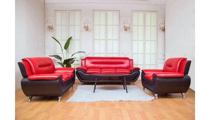 Deliah Red and Black Modern Sofa