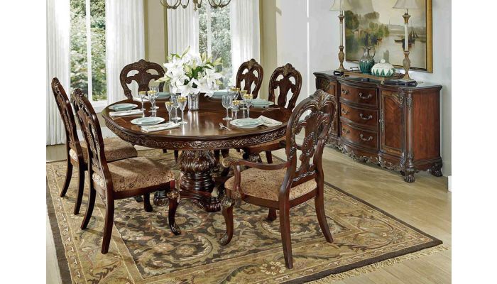 Deryn Park Traditional Round Dining Table Set