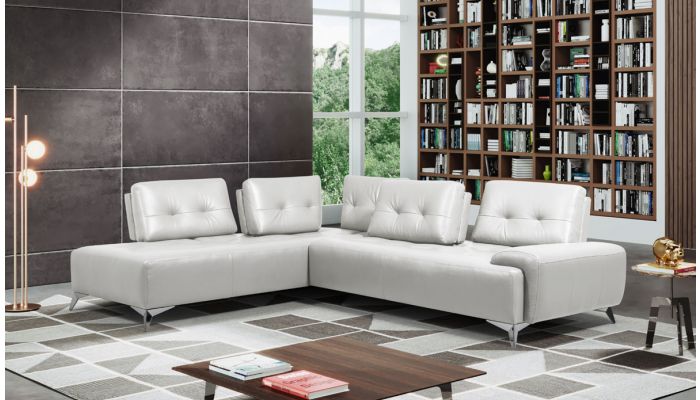 Dollum Italian Leather Sectional With Motion Backs