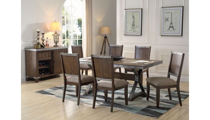 Doran Industrial Style Dining Table Set, Industrial Look Dining Room Table