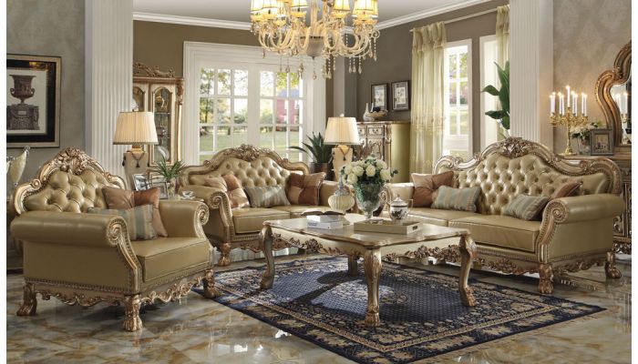 Dresden Patina Gold Living Room Furniture