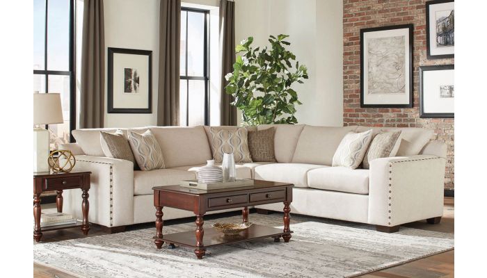 Emanuel Sectional With Gold Nailhead Trim