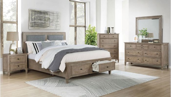 Enrico Wire Brushed Finish Bed Storage 