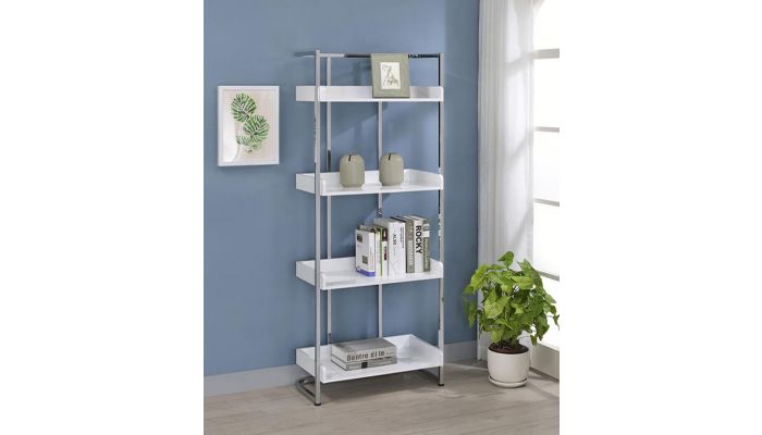 Erin White Finish Modern Bookcase