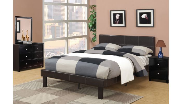 Nevaeh Espresso Leather Youth Bed