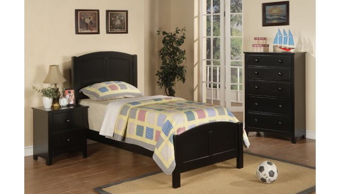 Paskal Black Finish Twin Size Bed