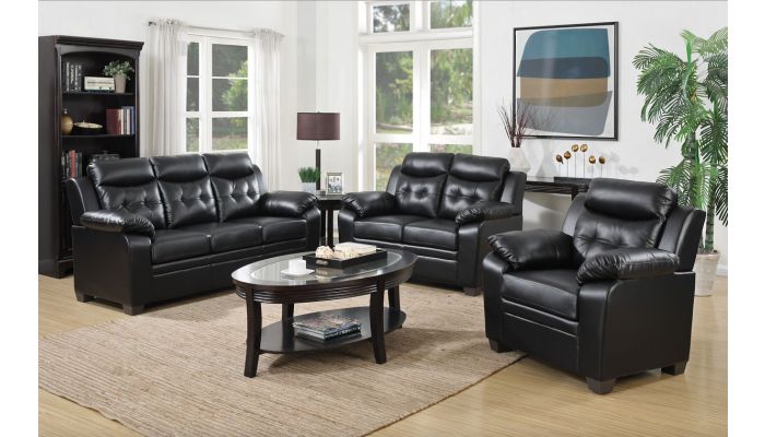 freedom black leather sofa