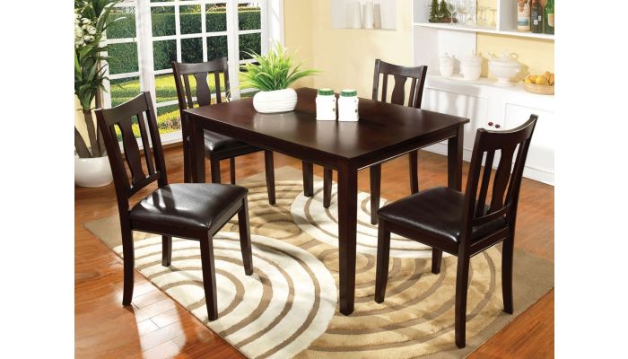 Geary Dining Table With Four Chairs, Round Table Geary
