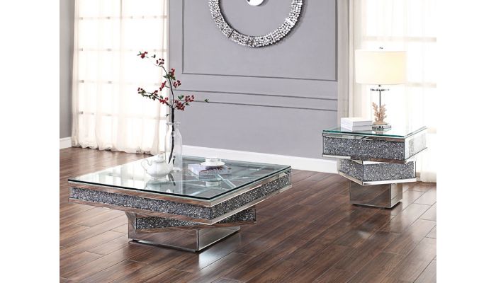 Harmony Mirrored Coffee Table With Crystals