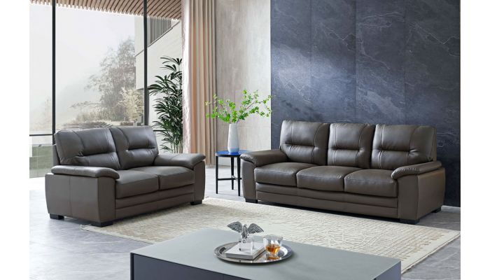 Hartford Grey Leather Living Room Furniture