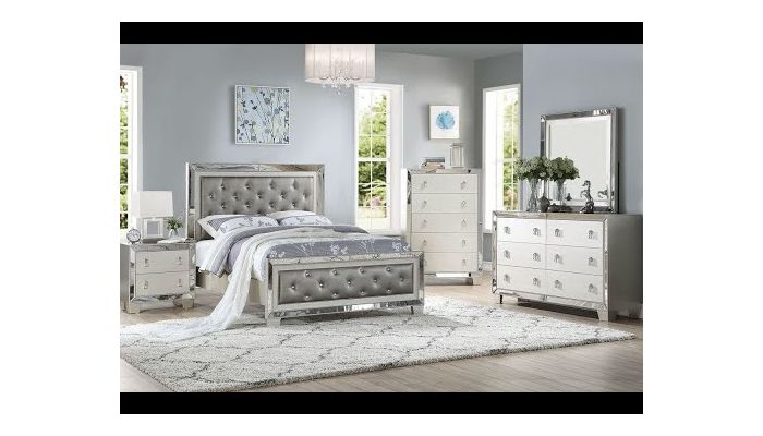 Sara Mirrored Bedroom Furniture, Mirrored Bedroom Furniture Set White