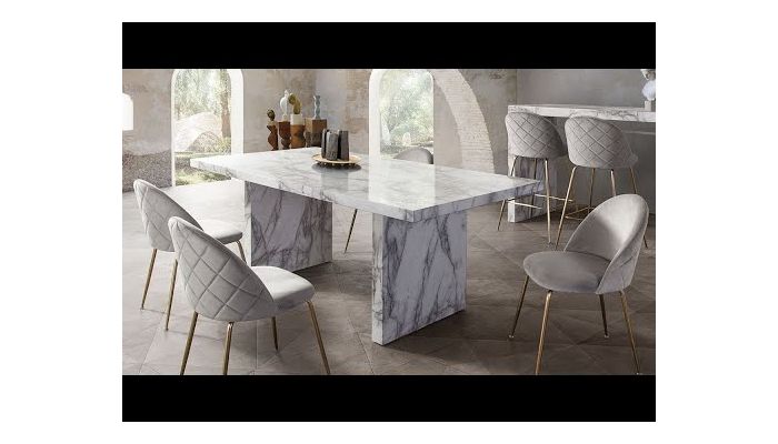 Dabny Faux Marble Dining Table, Marble Dining Table And 6 Chairs Furniture Village