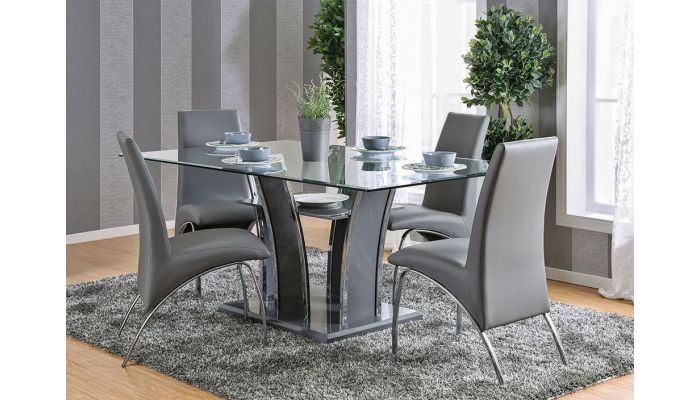 Hulo Grey Dining Table Set, Grey Dining Room Table And Chairs Set