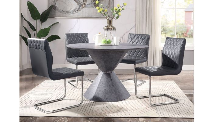 Isabella Faux Concrete Round Dining Table Set