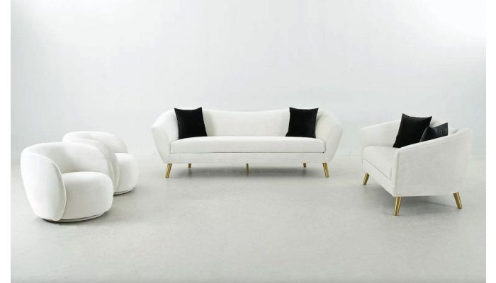 Jerico Off White Modern Sofa Set